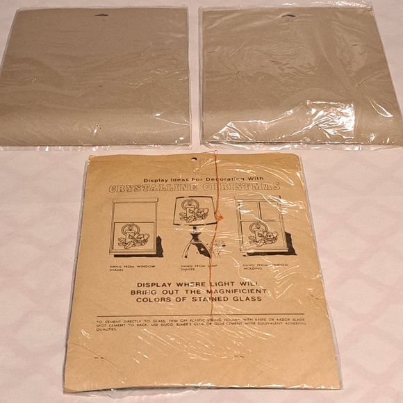 Vintage Christmas Window Hangings Bundle Merry Mouse & Snowman - Picture 5 of 6